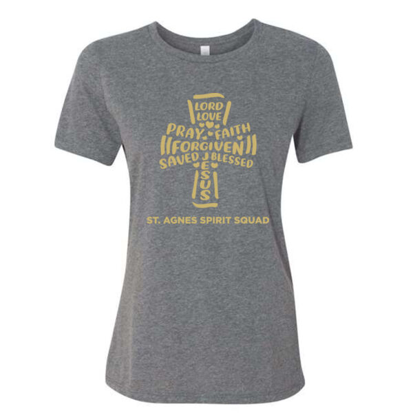 BELLA + CANVAS - Women's Relaxed Fit Heather CVC Tee - Printed Logo Thumbnail