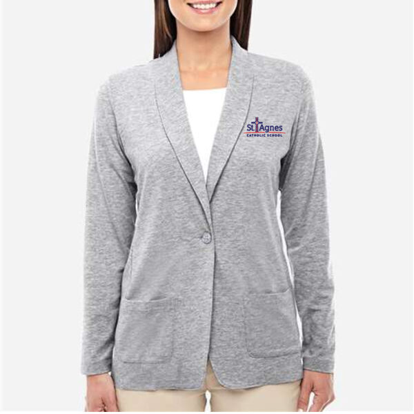Devon & Jones - Women's Perfect Fit Shawl Collar Cardigan - Embroidered Logo Thumbnail