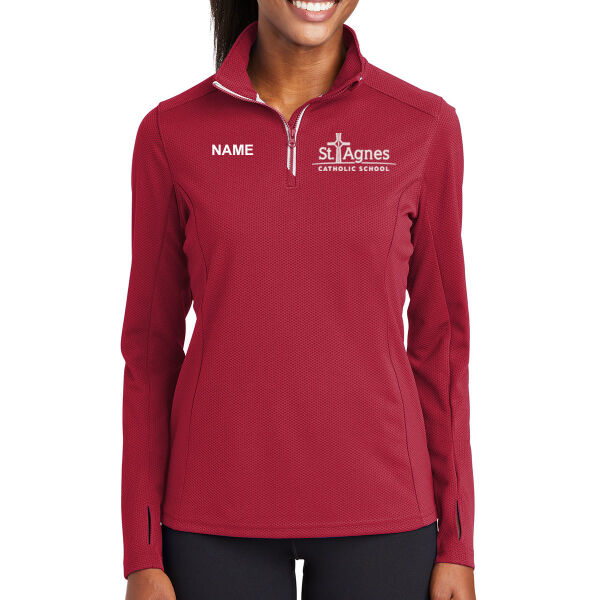 Sport-Tek Women's Sport-Wick Textured 1/4-Zip Pullover - Embroidered Logo **Add Name for $5! ** Thumbnail
