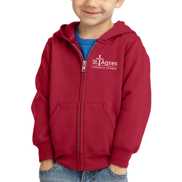 Port & Company - Toddler Core Fleece Full-Zip Hooded Sweatshirt - Printed Logo Thumbnail