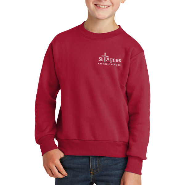 Port & Company - Youth Core Fleece Crewneck Sweatshirt - Printed Logo Thumbnail