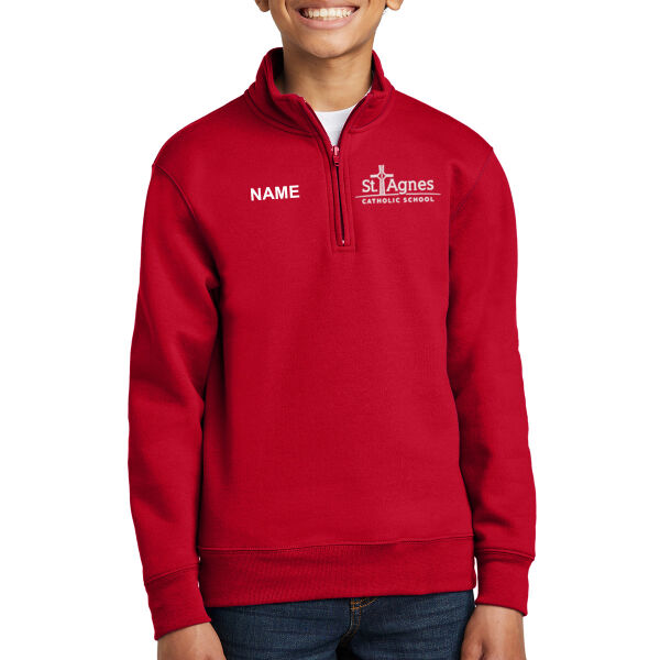 Port & Company - Youth Core Fleece 1/4-Zip Pullover Sweatshirt - Embroidered Logo **Add Name for $5! ** Thumbnail