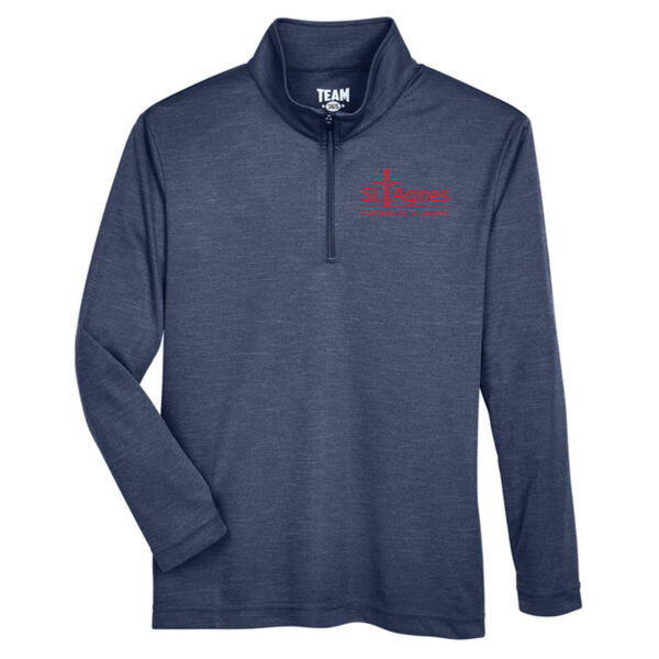 Team 365 - Youth Zone Sonic Heather Performance Quarter-Zip Pullover - Printed Logo Thumbnail