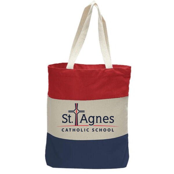 Q-Tees - 11L Tri-Color Tote - Printed Logo Thumbnail