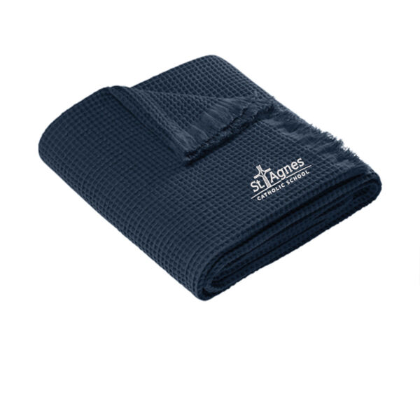 Port Authority® Waffle Throw - Embroidered Logo Thumbnail
