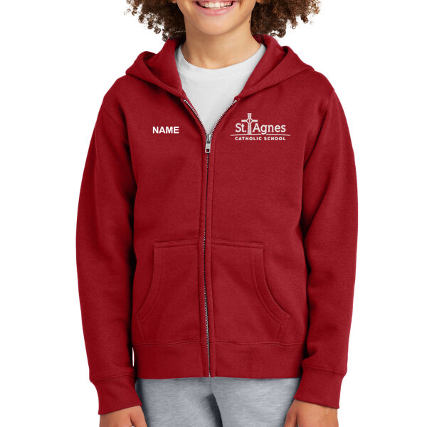 District® Youth V.I.T.™ Fleece Full-Zip Hoodie - Embroidered Logo **Add Name For $5** Thumbnail