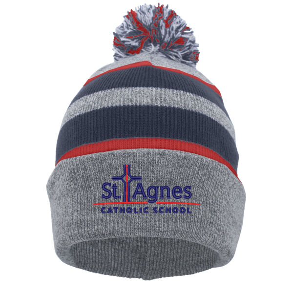 Pacific Headwear - Knit Fold Over Pom-Pom Beanie - Embroidered Logo Thumbnail